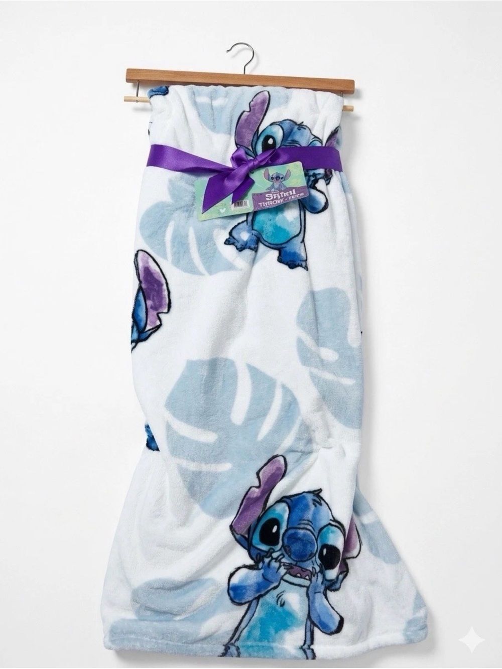 Disney's Stitch Face Tropical Blue 50" x 70" Super Soft Throw Blanket W/ Tag